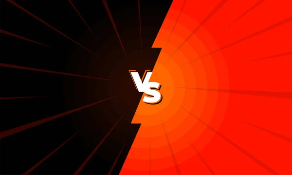VS versus batalha tela preta e vermelha. Jogo fundo competição. Ilustração vetorial —  Vetores de Stock