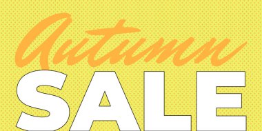 Sonbahar indirimi afiş tasarım şablonu. Sonbahar sezonu sarı reklam afişi sunar. Vektör illüstrasyonu