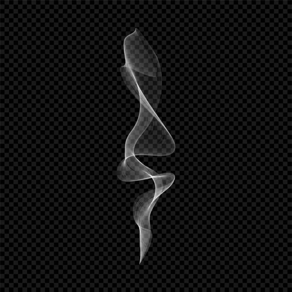 煙のPng 白い隔離されたタバコの湾曲した蒸気 蒸気透過効果 黒い背景の蒸気 ベクトル巻線フュームEpsイラスト — ストックベクタ