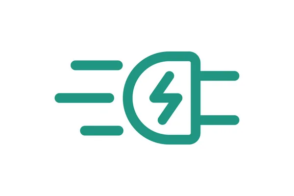 Elektrischer Schnellladestecker Mit Blitzsymbol Schnell Elektrisches Ladegerät Symbol Geschwindigkeit Stromladung — Stockvektor
