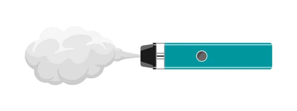 吸烟用的大写字母嬉皮士设备 带烟云的电子香烟 电子香烟的蒸气 蒸汽机烟雾矢量图 — 图库矢量图片