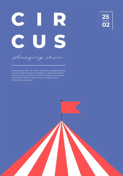 Circus Amazing Show Minimal Trendy Vertical Poster Carnival Funfair Minimalistic — 스톡 벡터