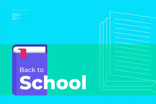 Back School Minimal Trendy Horizontal Poster Book Text Season Educational — Vetor de Stock