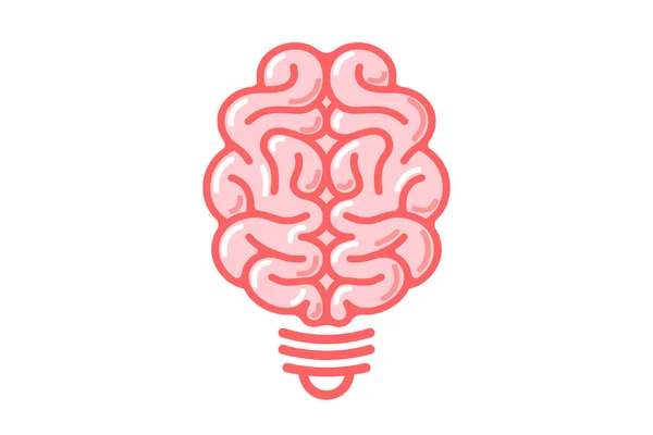 Brain Light Bulb Innovation Icon Creative Thinking Idea Solution Logo — Stockvektor