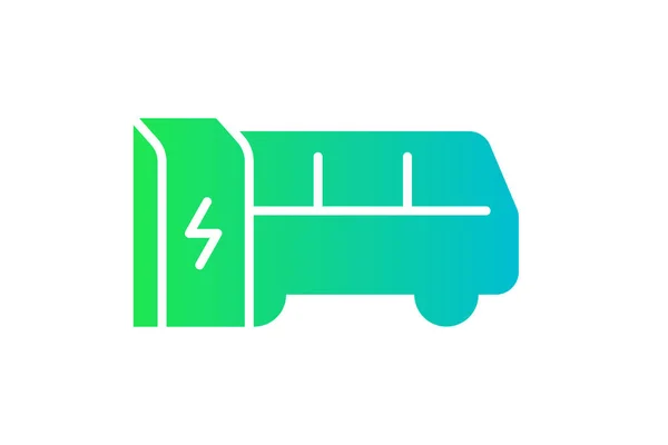 Electric Bus Charging Charger Station Icon Electrical Bus Energy Charge — Stockvector