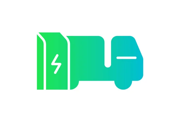Electric Truck Charging Charger Station Icon Electrical Lorry Energy Charge — 스톡 벡터