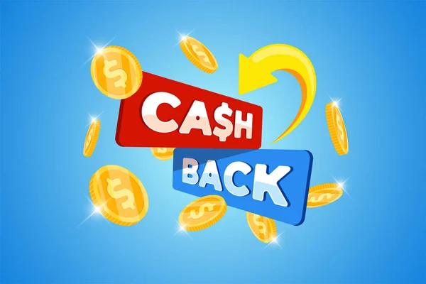 Cashback Loyalty Program Banner Concept Cash Back Service Purchase Promo — Vector de stock