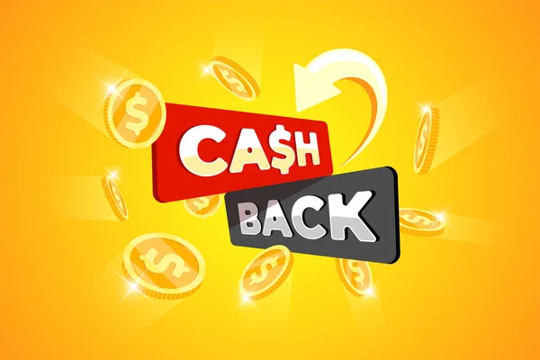 Cashback Loyalty Program Banner Concept Cash Back Service Purchase Promo — Vector de stock