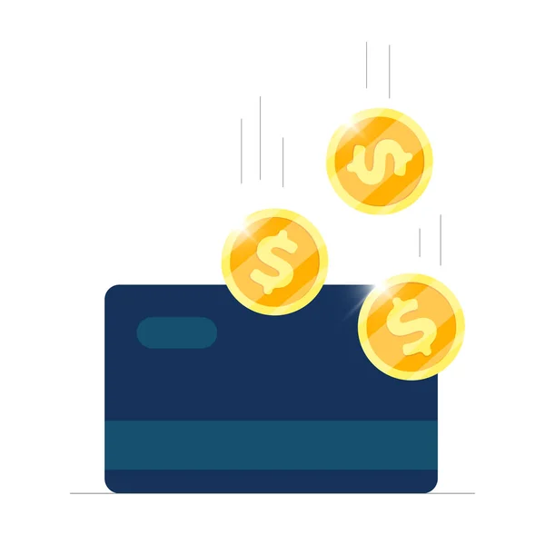 Bank Bonus Card Income Money Coins Cashback Donation Service Business — Image vectorielle