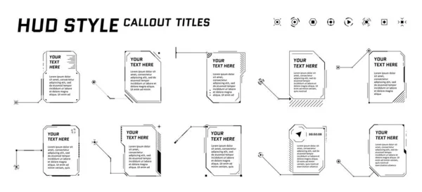 Hud Futuristic Style Callout Titles White Background Infographic Call Arrow — Image vectorielle