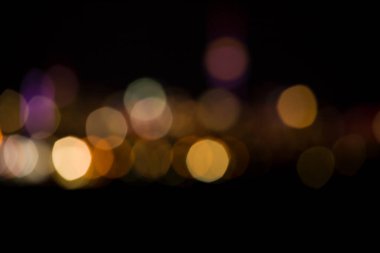 Siyah ve sarı Bokeh soyut ışık arkaplanı. Sanatsal biçim - Tasarımınız için odaklanmış kentsel soyut doku arkaplanı