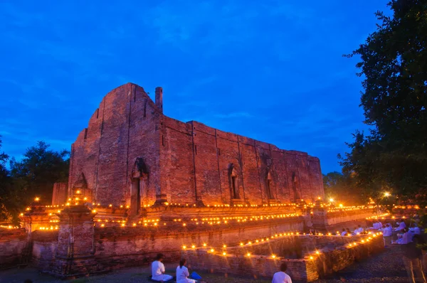 Ruiny chrámu v době soumraku Stock Obrázky