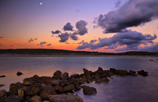 Günbatımı üzerinde lagoon - cape agulhas Milli Parkı Stok Resim