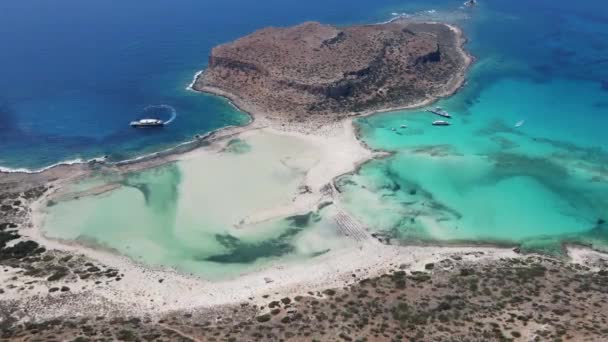 Όμορφη Θέα Από Drone Στον Κόλπο Του Μπάλου Και Θάλασσα — Αρχείο Βίντεο