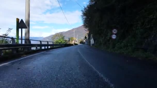 Bellano Nun Gölü Boyunca Uzanan Yol Boyunca Alp Dağları Nın — Stok video