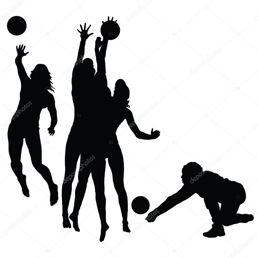 Download Woman play volleyball silhouette — Stock Vector © drgaga #39865703