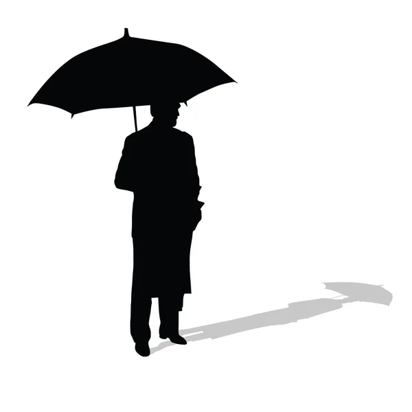 Walking woman with umbrella silhouette — Stock Photo © scovad #2270618