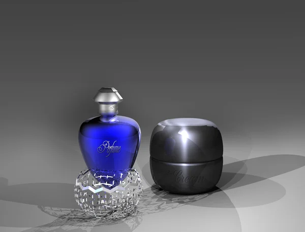 Косметична упаковка для парфумів і вершків — стокове фото