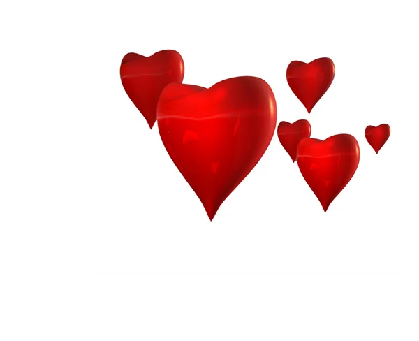 Red heart on wylentyna — Stock Photo, Image