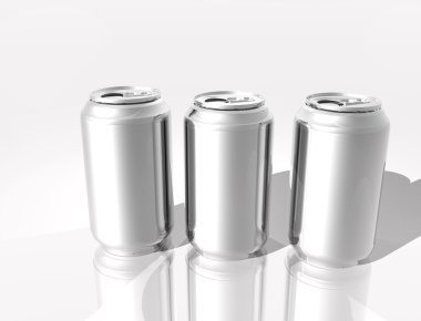 izole 3d rendering alüminyum kutular
