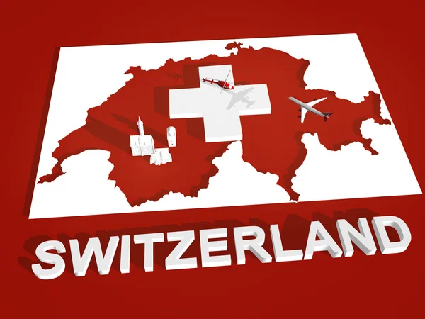 Switzerland maps 3D — Stock Photo, Image