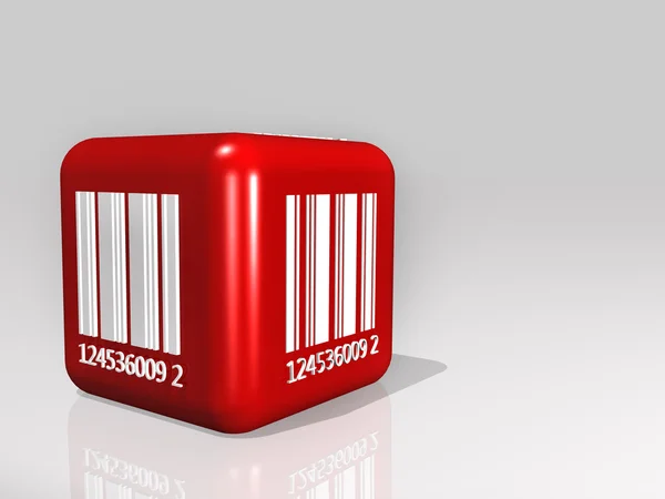 Cubos rojos con códigos de barras Fotos de stock