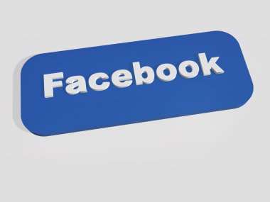 Beyaz bir arka plan izole Facebook'ta düğmesi