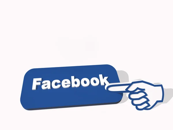 Button facebook on a white background isolated — Stock Photo, Image