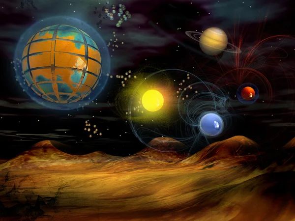 The planetary system of abstract — Stock Photo, Image