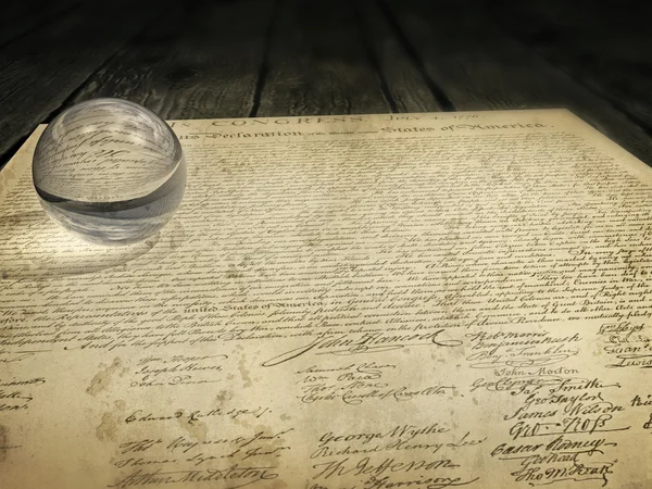 Amerikanska konstitutionen på bordet Stockbild
