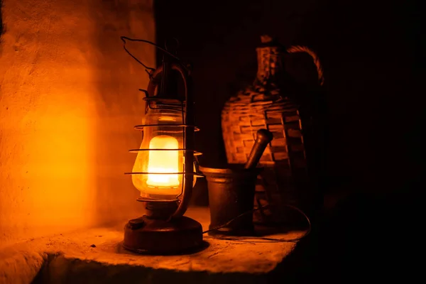 A fény az ősi kerasin lámpa — Stock Fotó