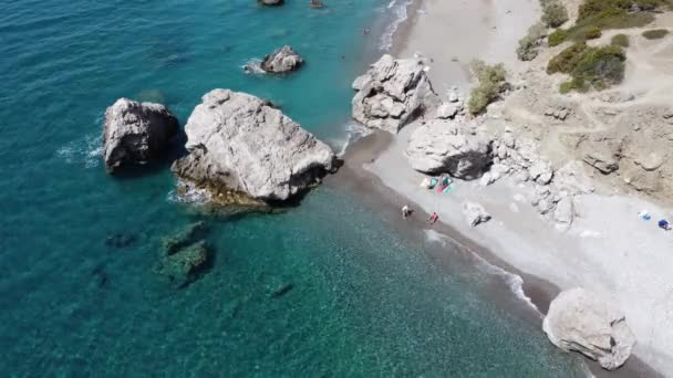 Isla exótica en el sur de Creta, con el increíble una playa, Grecia — Vídeos de Stock