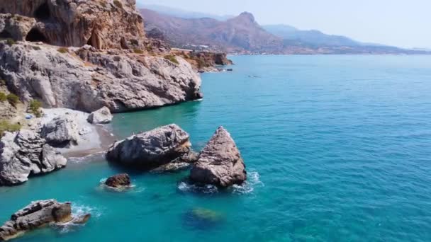 Εξωτικό νησί στα νότια της Κρήτης, με την καταπληκτική παραλία, Ελλάδα — Αρχείο Βίντεο