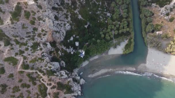 Yunanistan serisi Preveli Girit 'in inanılmaz plajları — Stok video