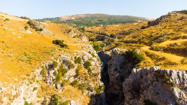 Harika bir dağ manzarası. Yunanistan, Girit