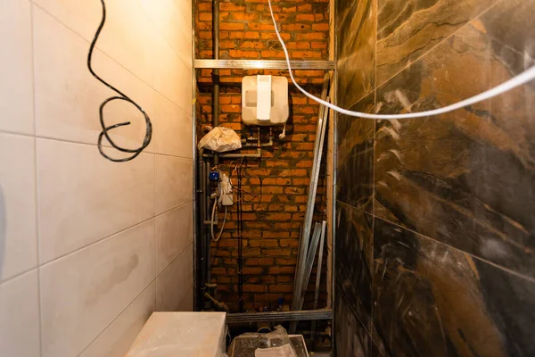 Fürdőszoba belső felújítása, építési terület — Stock Fotó