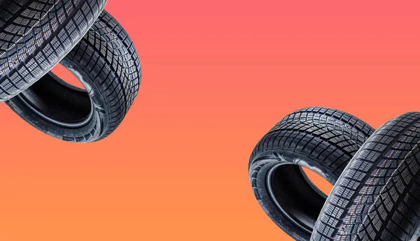 Tires on a colored background — Stock Photo, Image