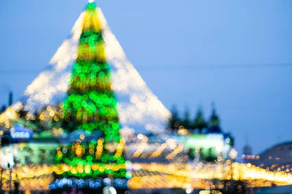 Kiev, Ucrânia, 5 de janeiro de 2021: A árvore principal de Ano Novo Kyivs na Praça Sophia em Kiev, Ucrânia — Fotografia de Stock