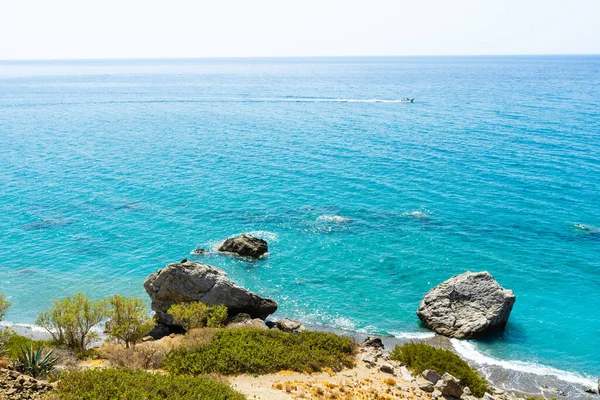 Plaża z morzem w południowej Krecie, Grecja — Zdjęcie stockowe
