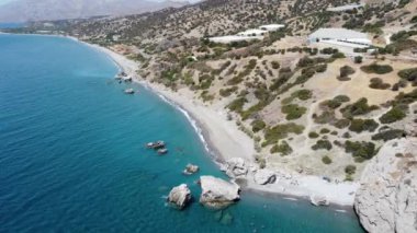 Güneşli bir günde güzel bir Yunan deniz manzarası. Güney Girit 'in Yeri