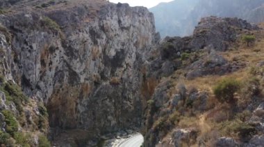 Harika bir dağ manzarası. Yunanistan, Girit