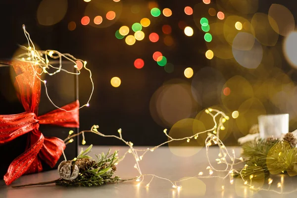 Regali di Natale diversi con decorazione fatta a mano — Foto Stock