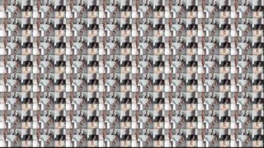 Çeşitli ortamlarda akıllı telefonlardan konuşan bir grup insan - 4K derleme montajıyla karşı karşıya