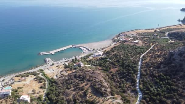 Bahía en el soleado día de verano, Creta, Grecia — Vídeos de Stock