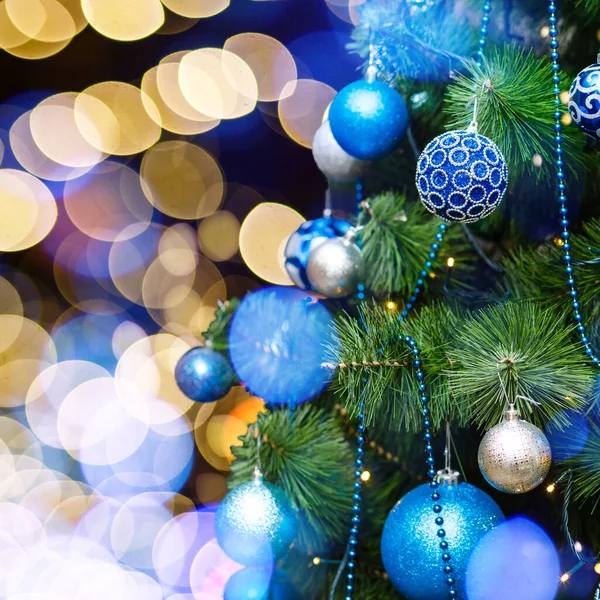 Decorato di Natale sfocato, scintillante e sfondo fata — Foto Stock