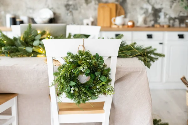 Weihnachten Küchentisch im Loft-Stil — Stockfoto