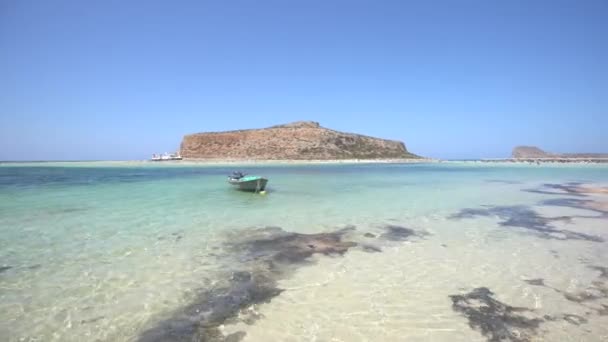 Geweldig uitzicht op Balos baai, Gramvousa Kreta, Griekenland — Stockvideo