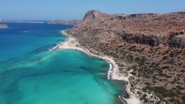 Blå lagun i Ballos, Kreta, Grekland — Stockvideo