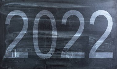 İzole edilmiş arka planda 2022 yılı kutlu olsun.