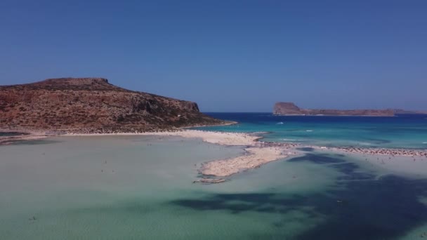 Blå lagun i Ballos, Kreta, Grekland — Stockvideo